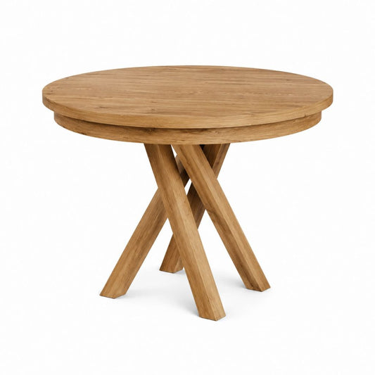 Runder Esstisch Natur Eichenholz Ø 100 cm Höhe 75 cm