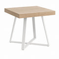 Ausziehbarer Esstisch Eichefarben Spanplatte Stahl quadratisch 80-120 x 80 x 75 cm
