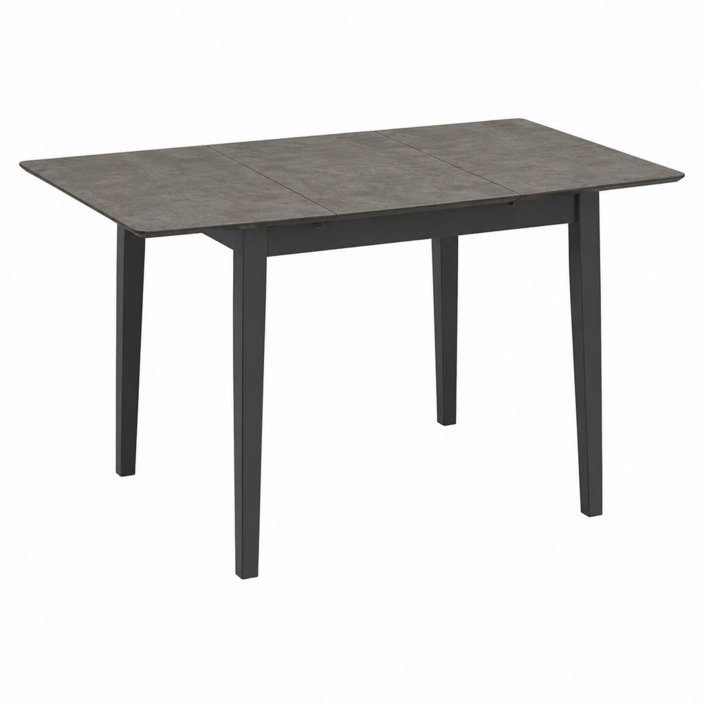 Ausziehbarer Esstisch Grau MDF Stahl rechteckig 120-160 x 80 x 75 cm