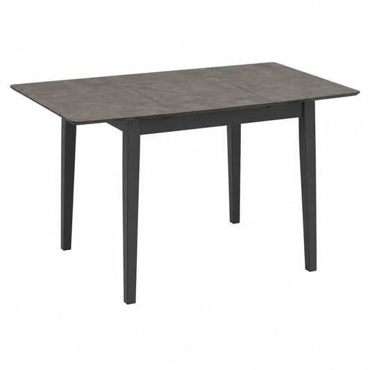 Ausziehbarer Esstisch Grau MDF Stahl rechteckig 120-160 x 80 x 75 cm