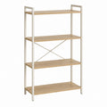 Bücherregal mit 4 Ablagen Eichenoptik Stahlgestell 60 x 30 x 120 cm