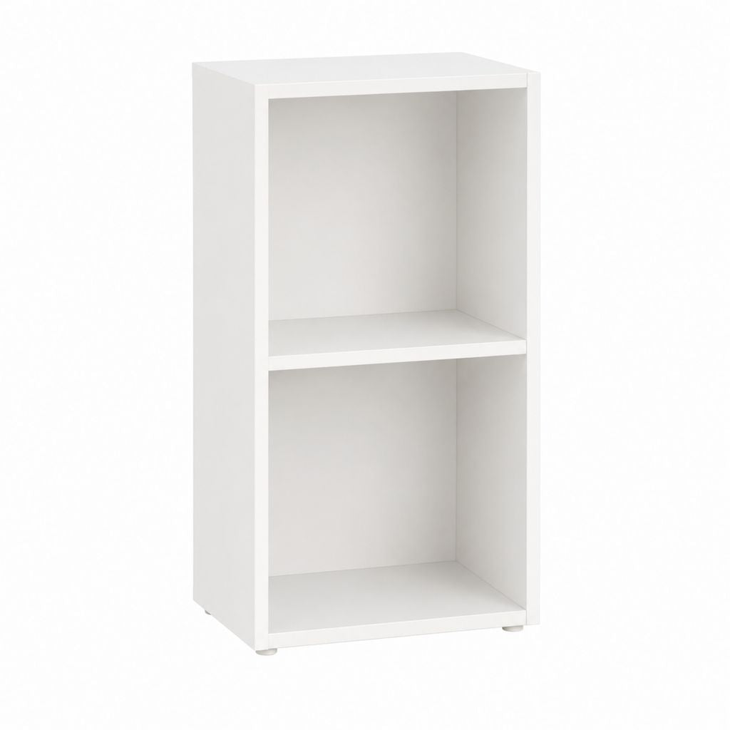 Bücherregal mit 2 offenen Fächern Weiß Spanplatte rechteckig 42 x 39 x 77 cm