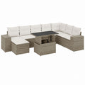 Gartenlounge Set mit Ecksofa und Tisch beige PE-Rattan 226 x 226 x 85 cm