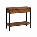 Konsolentisch mit Schublade und Ablage Braun Schwarz Spanplatte Stahl rechteckig 80 x 30 x 80 cm