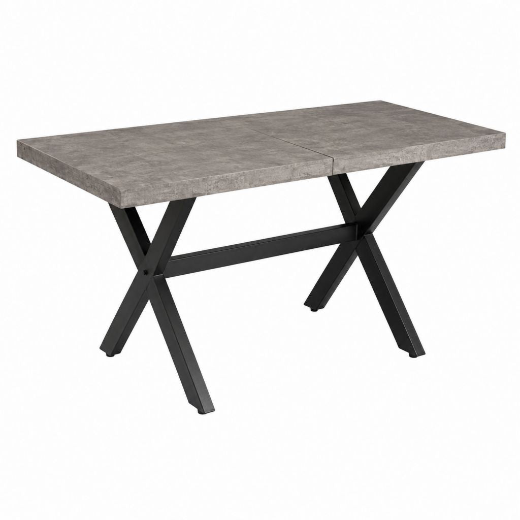 Ausziehbarer Esstisch Grau MDF Stahl rechteckig 160-200 x 90 x 75 cm