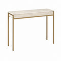 Konsolentisch mit Schublade Weiß Gold MDF Stahl rechteckig 100 x 35 x 76 cm