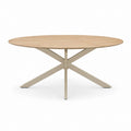 Esstisch oval Natur Eichenfurnier Stahlgestell 180 x 100 x 75 cm
