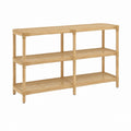 Konsolentisch aus Rattan Natur rechteckig mit 3 Ablagen 120 x 35 x 80 cm