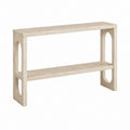 Konsolentisch Beige aus Travertin mit 2 Ablagen 120 x 35 x 80 cm