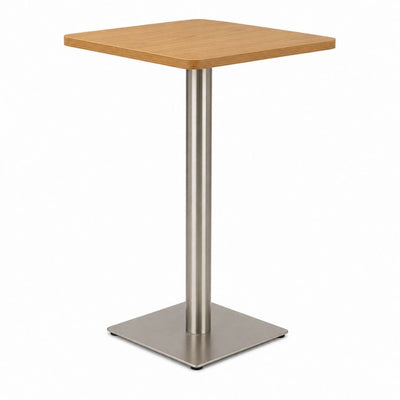 Bistrotisch quadratisch Eichefarben Spanplatte Edelstahl 70 x 70 x 75 cm