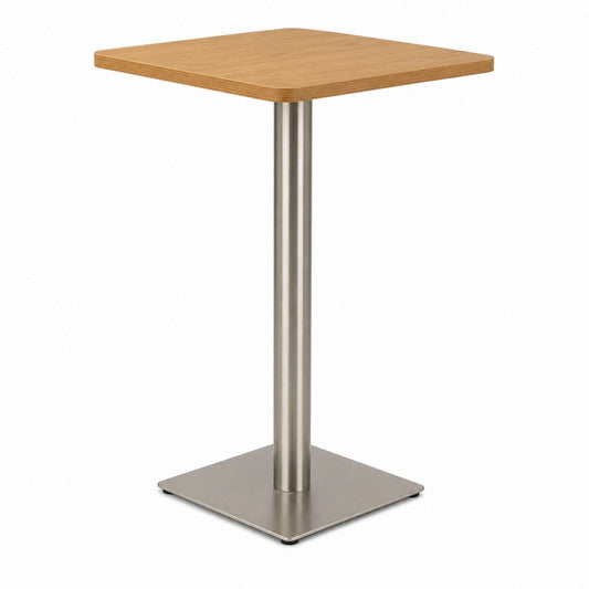 Bistrotisch quadratisch Eichefarben Spanplatte Edelstahl 70 x 70 x 75 cm